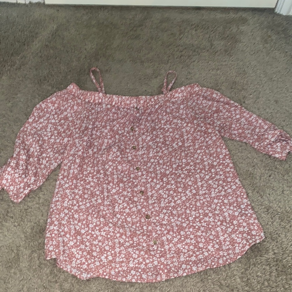 Floral, Peach, Sewn on buttons, straps